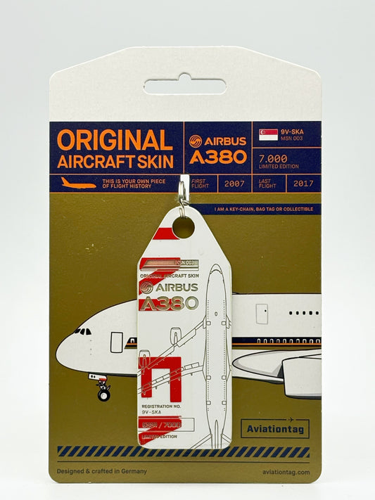 Aviationtag Singapore Airlines Airbus A380 9V-SKA RED/WHITE #6991